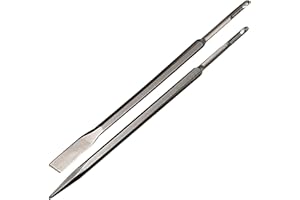 Phyxlyn 16-Inch SDS Plus Chisel Set, 3/4 Inch Flat Chisel and Point Chisel with Sds Plus Shank Ideal for Concrete Demolition, Tile Removal Chisel Tool for SDS Plus Hammer Drill Attachment