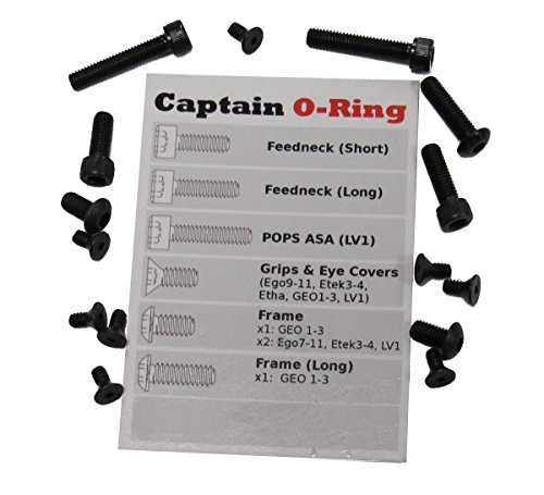 Ego 9-11, Etek 3-5, Etha, LV1/LVR, CS1/CSR, GEO 1-3.5, GTEK, GTEK 160R Blackout Screw kit By Captain O-Ring