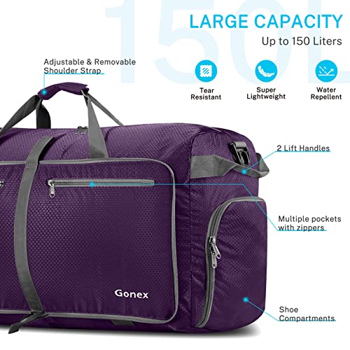Gonex 150L Travel Duffel Bag Foldable Extra Large Duffle Bag XL Heavy