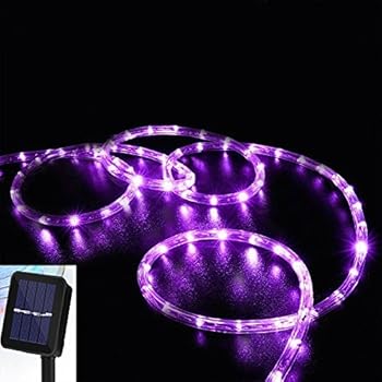 DINOWIN Solar Rope Lights, 39ft/12M 100LED Waterproof Copper Tube Wire String Lights for Garden,Yard, Path, Fence, Stairs, Backyard, Patio Decorative (Purple)