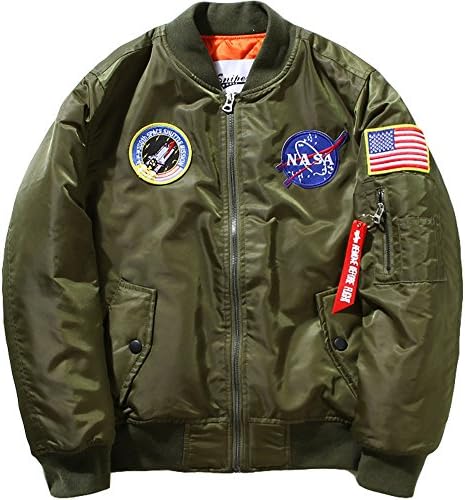 GXGSX Men's Classic MA-1 Bomber Jacket with Patches