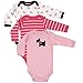 Hudson Baby Unisex Baby Cotton Long-sleeve Bodysuits, Scottie 3-Pack, 9-12 Months