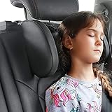 TEEPIRE Car Seat Headrest Pillow, Headrest for car, Head Neck Support Detachable,Premium seat held Pillow, 180 Degree Adjustable Both Sides Travel Sleeping Cushion for Kids Adults (Black)