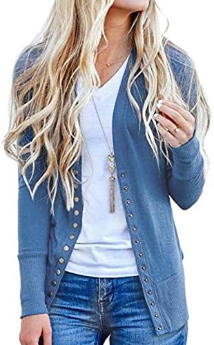 Women's Cardigans Long Sleeve Button Down Knitting Ribbed Sweater