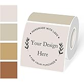 YEGAWEN Square Thermal Labels Stickers 3"x3", Self-Adhesive Waterproof Square Direct Thermal Labels Stickers, Perforation Line Design- 300 Sheets/Autumn Colors