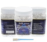 RJ45 8P8C CAT6 Connectors - End Pass Through Ethernet RJ-45 Gold Plated Network Cable Clamshell, Connector One-Piece High Performance RJ45 Modular Plug (Cat6 100 Pcs)