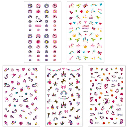 10 Sheets Self Adhesive Unicorn Nail Art Stickers Decals Manicure