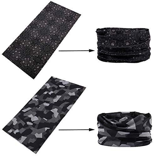 Toes Home 6PCS Outdoor Magic Headband Elastic Seamless Bandana Scarf UV Resistence Sport Headwear Boho Series for Yoga Hiking Riding Motorcycling