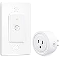 LoraTap Mini Remote Control Outlet Plug Adapter with Remote Wall Switch, 656ft Range Wireless Remote Control for Indoor Lamps and Household Appliances, No Hub Required, 10A/1100W, White