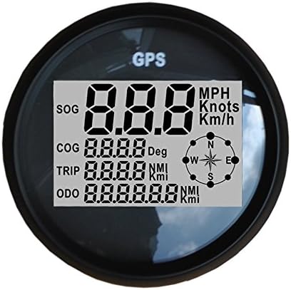 Sican 85mm Diameter Black Bezel MPH SOG COG ODO TRIP Meter For Motorcycle Car Truck Boat Yacht GPS LCD Speedometer Gauges 12/24V Version