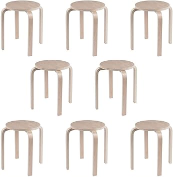 Amazon Com Qqxx Stackable Round Stool Backless Dining Stool Solid