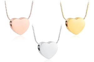constantlife Cremation Jewelry for Ashes - Heart Pendant Memorial Urn Necklace Ashes Holder Stainless Steel Personalized Customization Keepsake