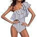 MAXIMGR Women One-Piece Swimsuit One Shoulder Cut Out Ruffle Monokini Off Shoulder Swimwear Bathsuit
