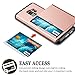 SAMONPOW Wallet Cover for Galaxy S9 Case Hybrid S9 Wallet Case Card Holder Shell Heavy Duty Protection Shockproof Anti Scratch Soft Rubber Bumper Cover Case for Samsung Galaxy S9 Rose Gold