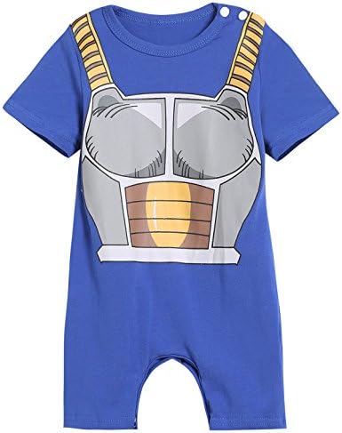 Singcoco Baby Boy Vegeta Funny Costume Romper (Blue, 0-6 Months)