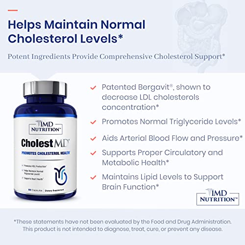1MD Nutrition CholestMD Support Healthy HDL & LDL Cholesterol Levels
