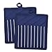 Professional and Commercial Grade, Chef Stripe Kitchen, Potholders, Nautical Blue
