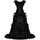 Women's Gothic Victorian Bustle Wedding Gown Renaissance Vintage Evening Long Dress Steampunk Ball Gowns