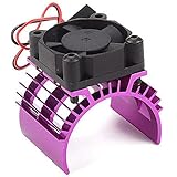 Hobbypower Alloy Heatsink with 5v Cooling Fan for 1/10 RC Model Car 540 550 3650 Size Motor Purple