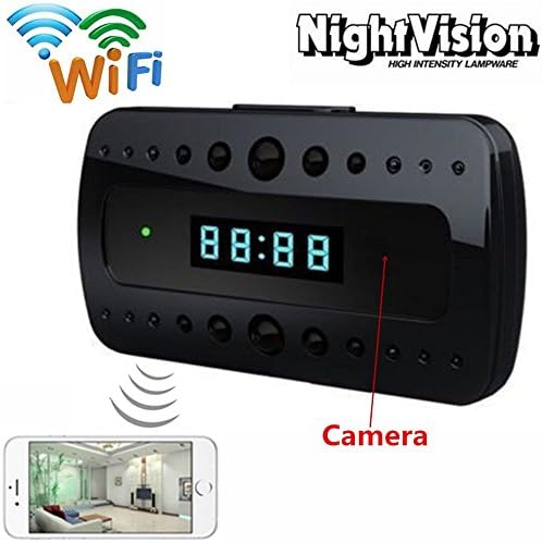 Mini 1080P WIFI HD Hidden Spy Camera Clock Surveillance Cameras Night Vision Wireless Camcorders Video Recorder Motion Detection P2P Remote View Cam
