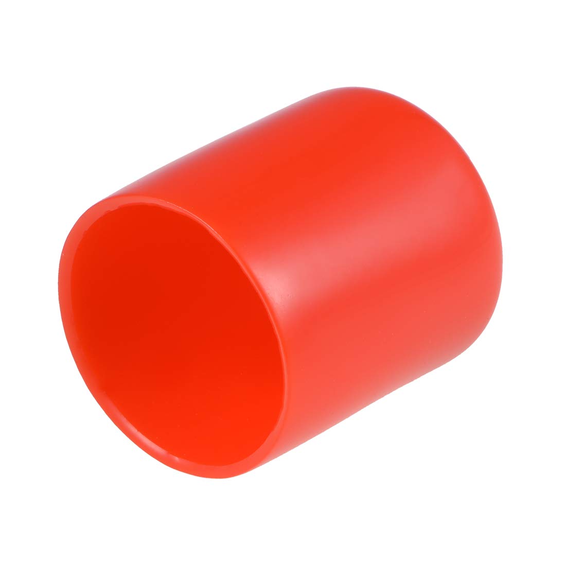 sourcing map 10pcs Rubber End Caps 30mm ID Vinyl Round End Cap Cover Screw Thread Protectors Red