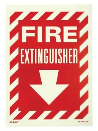Fire Extinguisher Decal, 5"x7" with Down Arrow ...