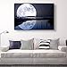 STARTONIGHT Canvas Wall Art Full Moon Water Reflection, Sky Framed Wall Decor 32