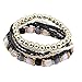 Nurbo 1 Set 7PCS Boho Wholesale Multilayer Acrylic Beads Beach Bracelet (Black)