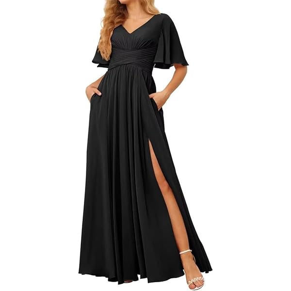 mommy and me evening dresses Amazon.com: Mommy and Me Dresses Formal Party Wedding Guest Dress Chiffon  Maxi A Line Short Sleeve Prom Homecoming Easter Church Dress Black 2:  Clothing, Shoes & Jewelry