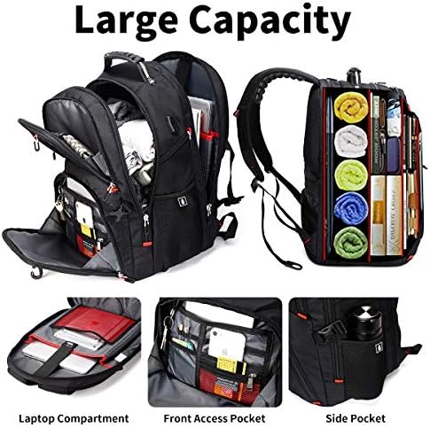 SOLDIERKNIFE Extra Large Durable 50L Travel Laptop Backpack School Backpack Travel Backpack College Bookbag with USB Charging Port fit 17 Inch Laptops for Men Women Including Lock Black 5 SOLDIERKNIFE Extra Large Durable 50L Travel Laptop Backpack School Backpack Travel Backpack College Bookbag with USB Charging Port fit 17 Inch Laptops for Men Women Including Lock Black
