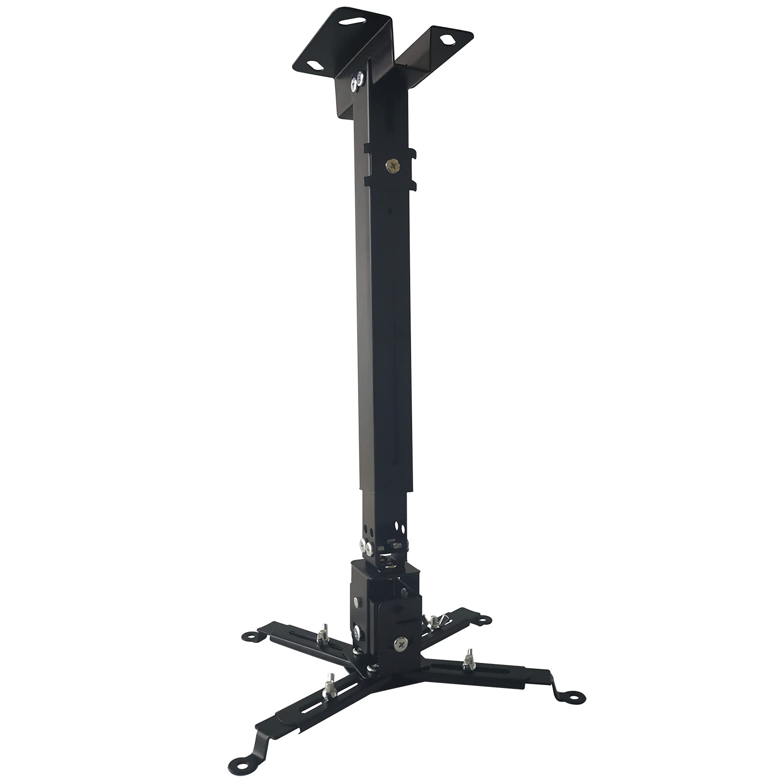Projector Mount Wall or Ceiling Projection Mount Bracket with Adjustable Height and Extendable Arms Mounts for Home and Office Projector
