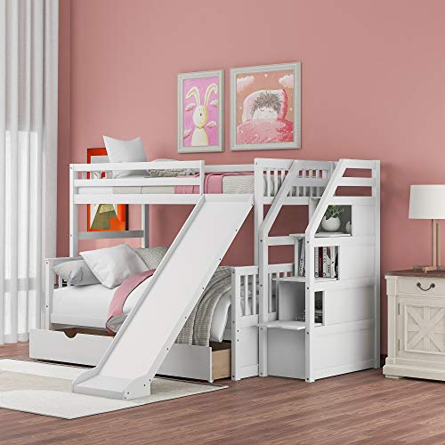 Twin Over Full Bunk Beds, Bunk Beds Twin Over Full with Slide, High