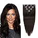 Real Remy Clip In Hair Extensions Dark Brown 12