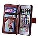 TabPow iPhone 6S Case, iPhone 6 Case, [Wallet Case] 9 Card Holder [Detachable Wallet Folio] PU Leather Flip Case Cover for iPhone 6 / iPhone 6S (4.7 inch) (Brown)