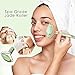 Jade Roller for Face + Compressed Sheet Mask Face Facial Massager Kit SPA Grade Tool Reduce Puffy Eyes Wrinkles Moisturizer Treatment Anti Aging Rejuvenate Skin Care Relaxation Authentic for Womenthumb 3