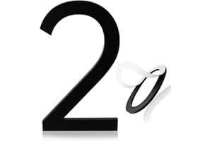 HADOIFE Self-adhesive House Number,5 Inch Black House Numbers, Acrylic Modern House Numbers for Outside, Street Numbers Mailbox Numbers Garden Door Address Numbers ,Apartments Office hotel, Easy Install