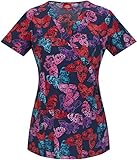 Evolution NXT by Dickies Women's Mock Wrap Floral Print Scrub Top