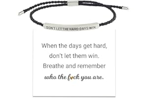 Don't Let The Hard Days Win Motivational Tube Bracelet, 2024 NEW Motivational Encouragement Adjustable Jewelry Inspirational 