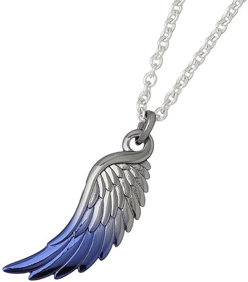 Amazon Aqua Silver アクアシルバー フェザー グラデーション ブラックブルー シルバー ネックレス チェーン付き Asp241albkbl Cl ジュエリー 通販