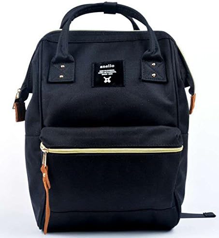 BLACK portable anello canvas school printing ring bag supreme backpack women's vintage style size 40*28*15 cm