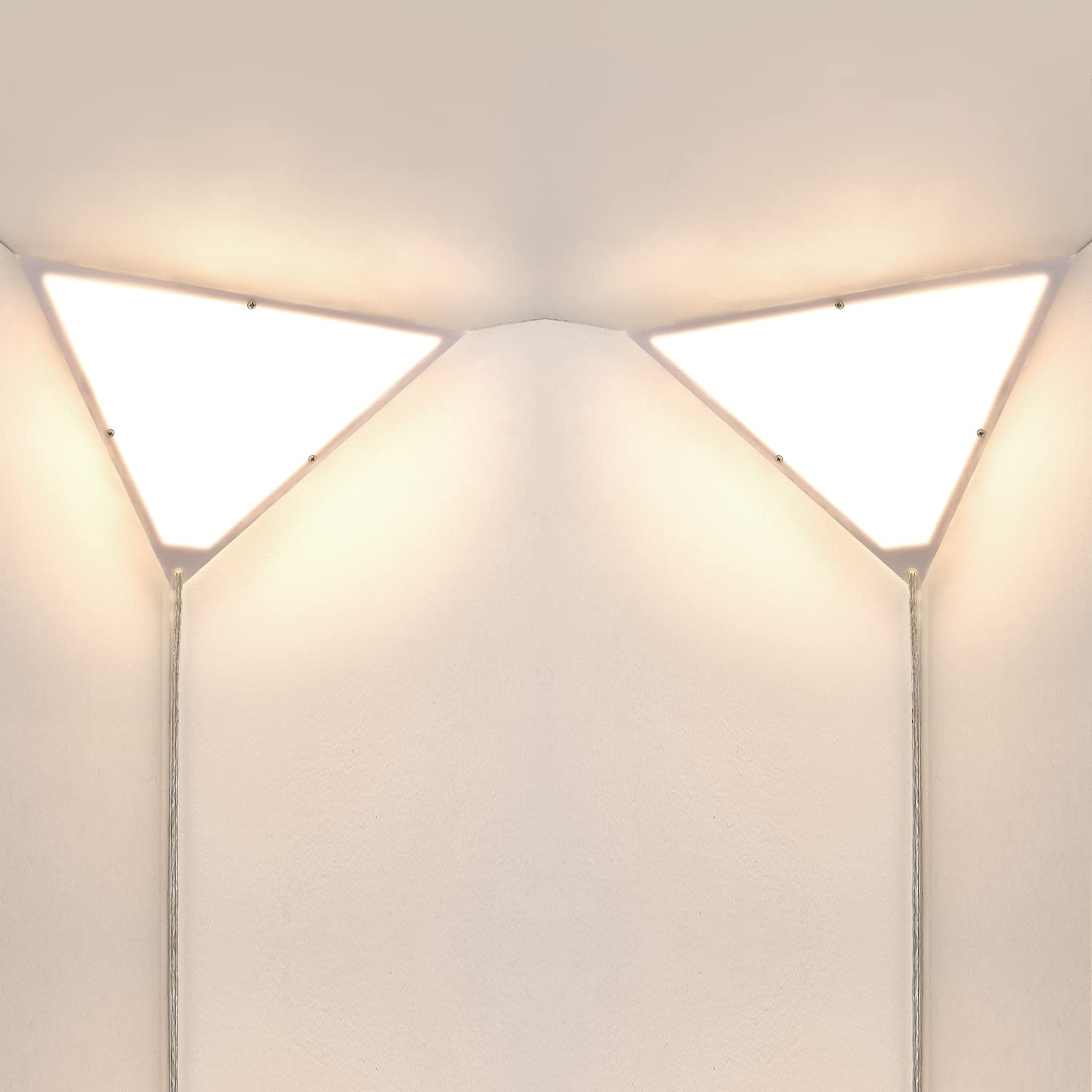 Photo 1 of haultop 1 Pack Corner Light, Corner Lights for Living Room, Modern Corner Ceiling Light with 8.2FT Cord, Triangle Corner Lights, Plug in Ceiling Light, Corner Wall Light for Bedroom, Office