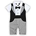 Baby Boys Romper, Toddler Short Sleeve Outfits Infant Tuxedo Onesie with Bow Tie