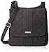 Vera Bradley Women's Microfiber Mailbag Crossbody Purse, Black, One Size