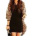 Vechell Women's Sexy Leopard Chiffon Batwing Sleeve Cardigan Tops