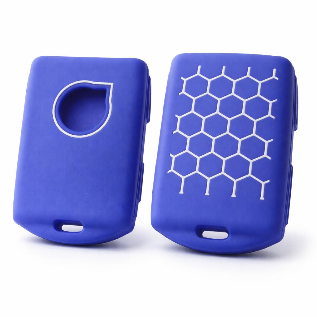 StyleC Silicone Key Fob Cover Compatible With Volvo XC40 XC60 XC90 4 Button Remote – Soft Car Key Case, Shockproof, Anti-Scratch, Non-Slip Protective Key Shell (Blue)