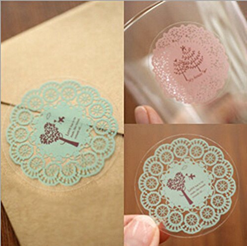 KitMax (TM) Pack of 12 Pcs Colorful Lace Decor Stationery Making DIY Sticker Envelope Sealing Tapes Gift for Students Children, Color May Vary