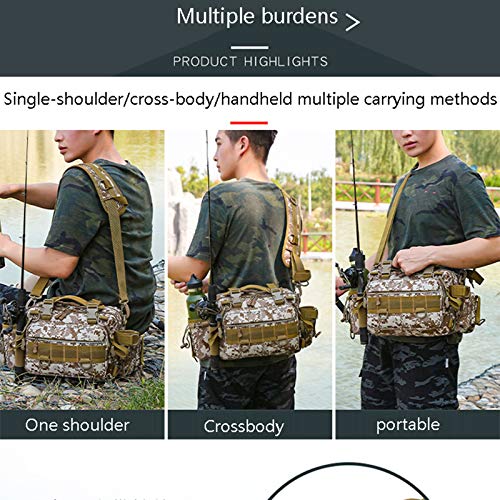 HAOLIN Große Kapazität Angeltasche Multifunktion 600D Nylon wasserdichte Outdoor-Taille Umhängetasche Angelgerät,2 – Bild 4
