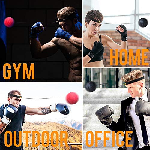 PORTHOLIC Boxing Reflex Ball Headband,Fight Ball Punching Trainer Premium Boxing Equipment Kit for Hand Eye Coordination Training or Decompression for Kids or Adults (2019 New Version)