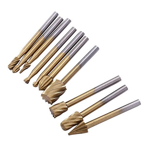 10pcs/Set HSS Titanium Dremel Routing Rotary Milling Cutter Tool Rotary File Cutter Wood Tool Bur Bit Engraving Bits Tool - Thumbnail 6