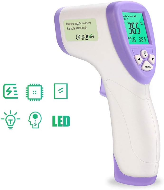 ZHRLQ Non-Contact Thermometer, Digital Forehead Thermometer-Fast and Accurate-3 in 1 Body Temperature, Room & Object Scanner-Baby, Infant, Todler and Adults